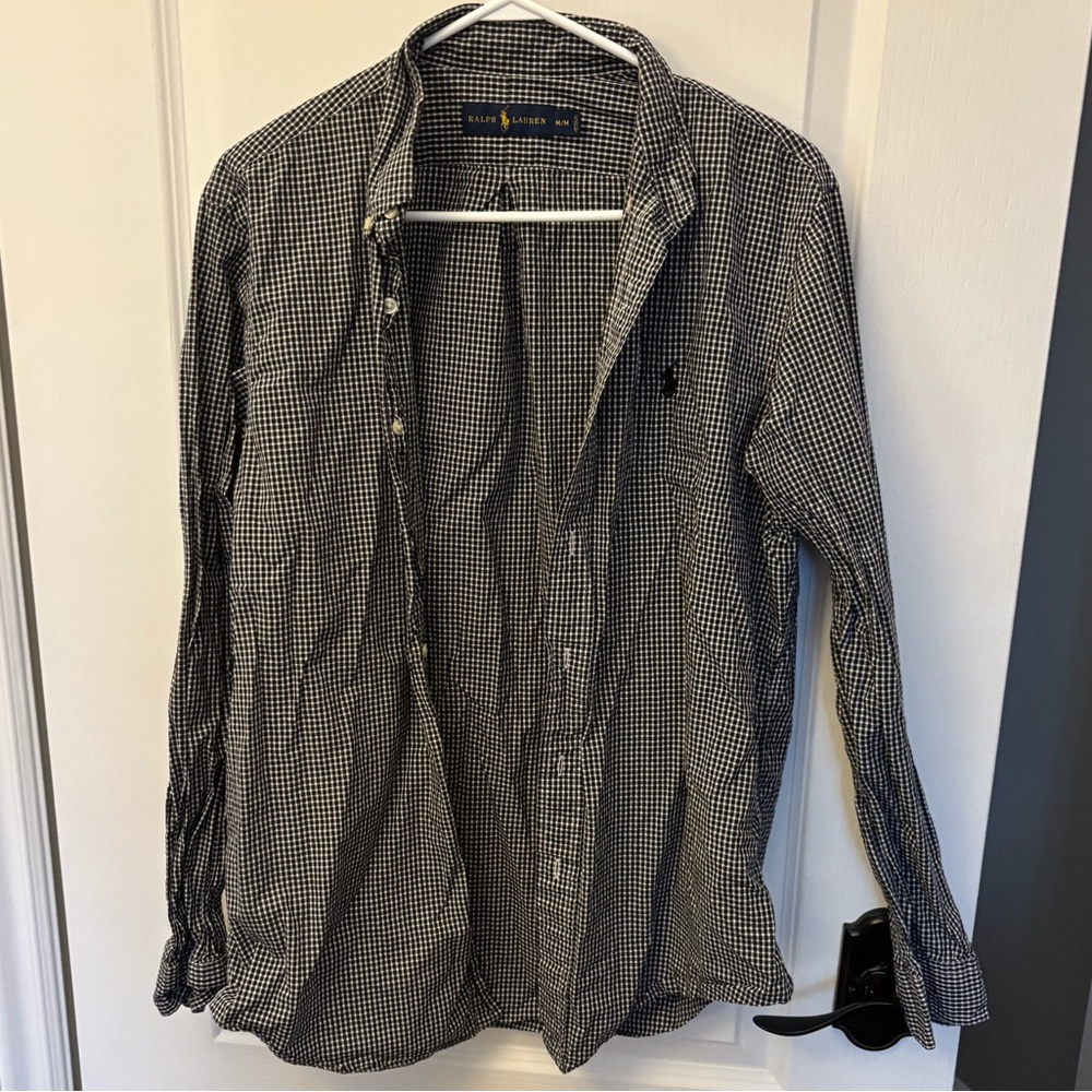 Ralph Lauren Black and White Checkered Men's Shirt
